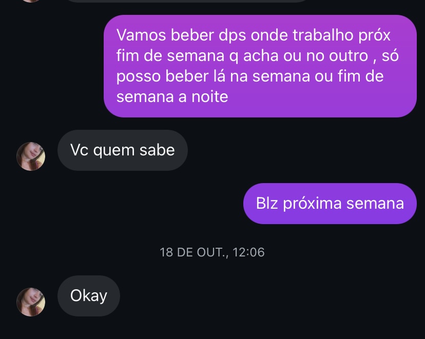 Conversa sobre combinar um encontro